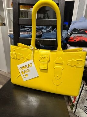 Yellow Structured Tote Bag -